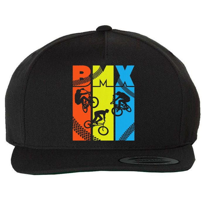 Vintage Retro Bmx Funny Bmx Rider Bicycle Motocross Wool Snapback Cap