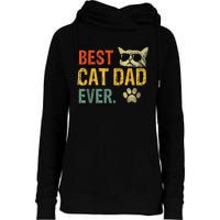 Vintage Retro Best Cat Dad Ever Cat Daddy Gift Womens Funnel Neck Pullover Hood