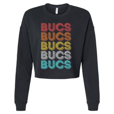 Vintage Retro Bucs Cropped Pullover Crew