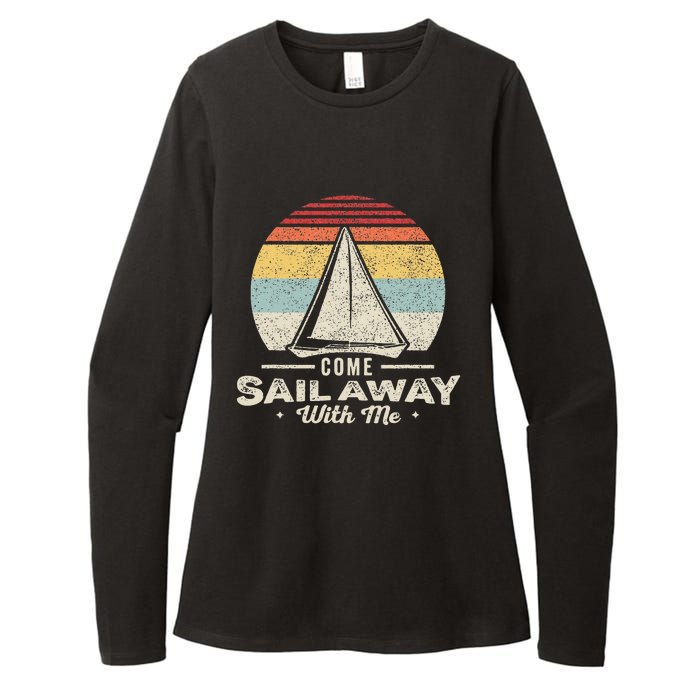 Vintage Retro Come Sail Away With Me Funny Sailing Womens CVC Long Sleeve Shirt