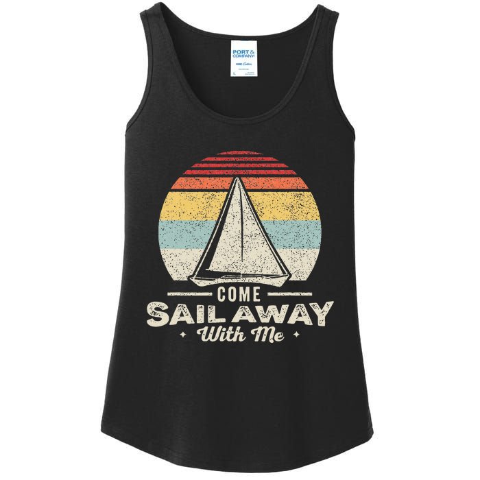 Vintage Retro Come Sail Away With Me Funny Sailing Ladies Essential Tank