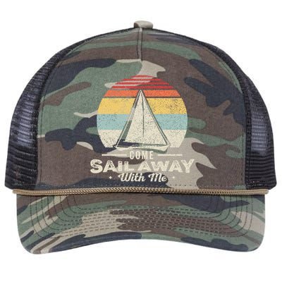 Vintage Retro Come Sail Away With Me Funny Sailing Retro Rope Trucker Hat Cap