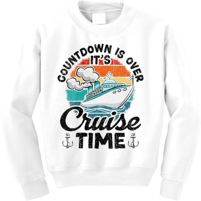 Vintage Retro Countdown Is Over Its Cruise Time Kids Sweatshirt