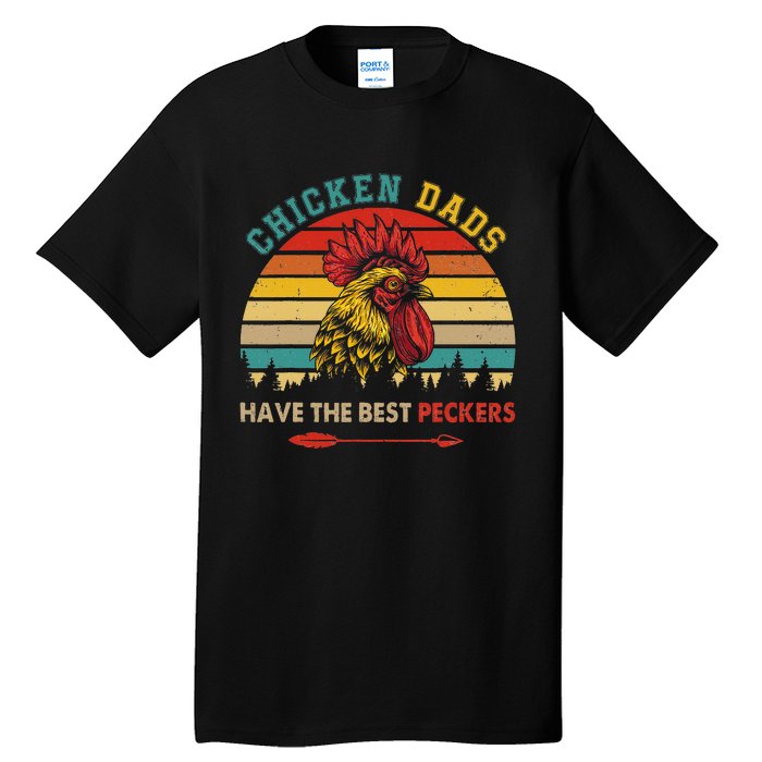 Vintage Retro Chicken Dads Have The Best Peckers Farmer Tall T-Shirt