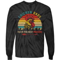 Vintage Retro Chicken Dads Have The Best Peckers Farmer Tie-Dye Long Sleeve Shirt