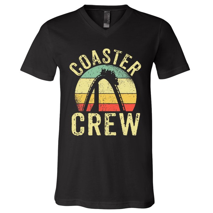 Vintage Rollercoaster Crew I Family Roller Coaster V-Neck T-Shirt