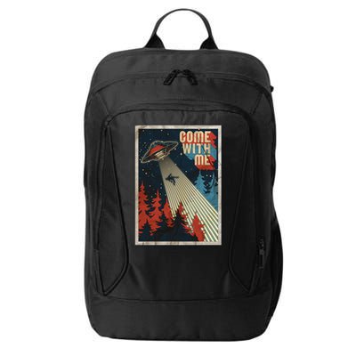 Vintage Retro Come With Me UFO Poster City Backpack