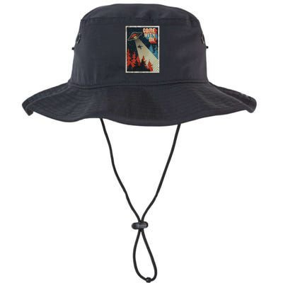 Vintage Retro Come With Me UFO Poster Bucket Hat