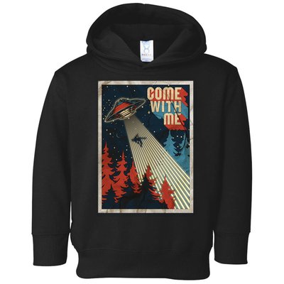 Vintage Retro Come With Me UFO Poster Toddler Hoodie