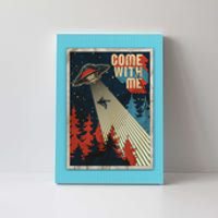 Vintage Retro Come With Me UFO Poster Canvas