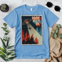 Vintage Retro Come With Me UFO Poster Premium T-Shirt