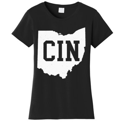 Vintage Retro CIN Cincinnati Ohio Travel Style Women's T-Shirt