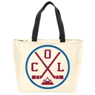 Vintage Retro Colorado Hockey Emblem Col Zip Tote Bag