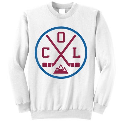 Vintage Retro Colorado Hockey Emblem Col Sweatshirt