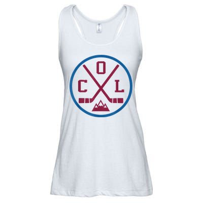 Vintage Retro Colorado Hockey Emblem Col Ladies Essential Flowy Tank
