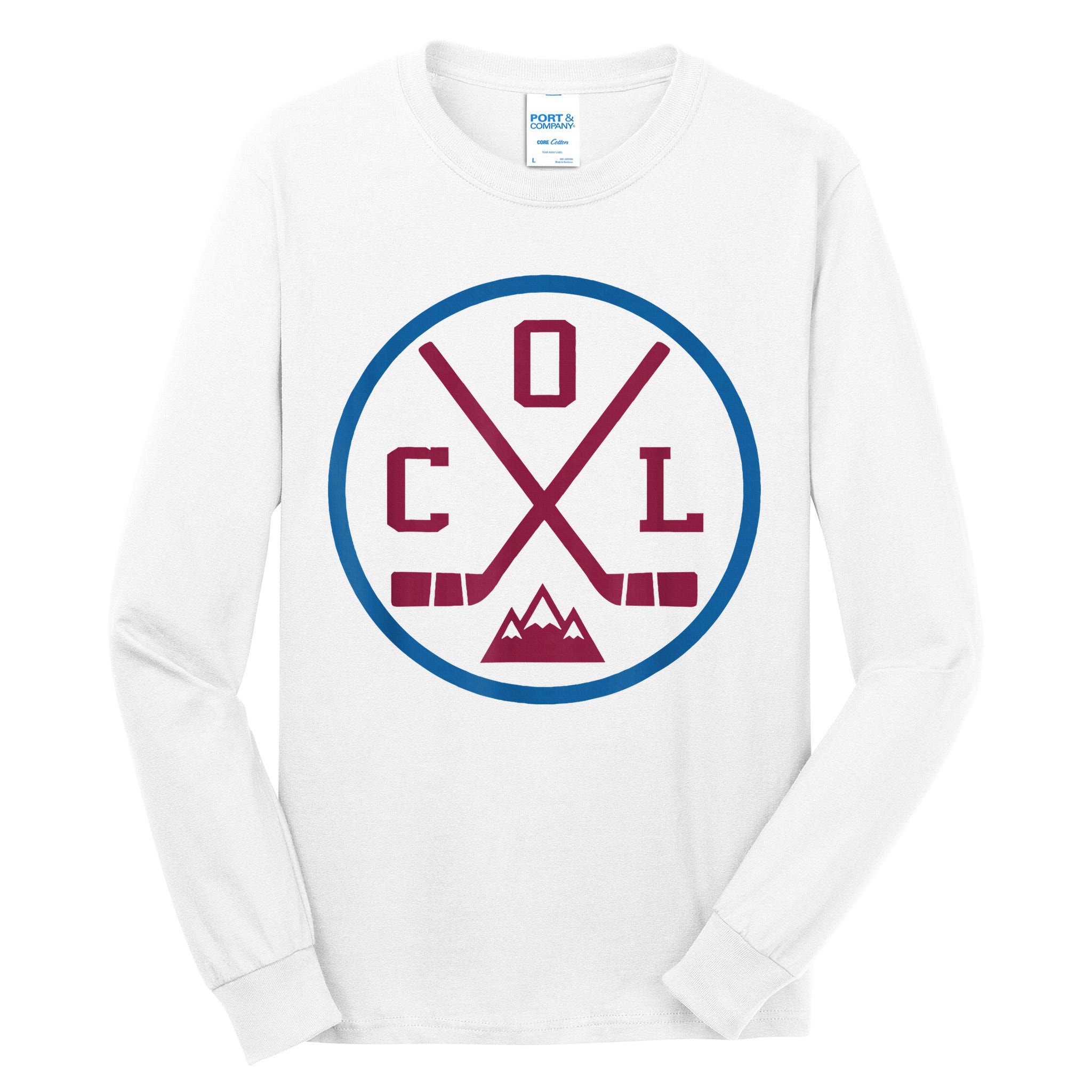 Vintage Retro Colorado Hockey Emblem Col Tall Long Sleeve T-Shirt