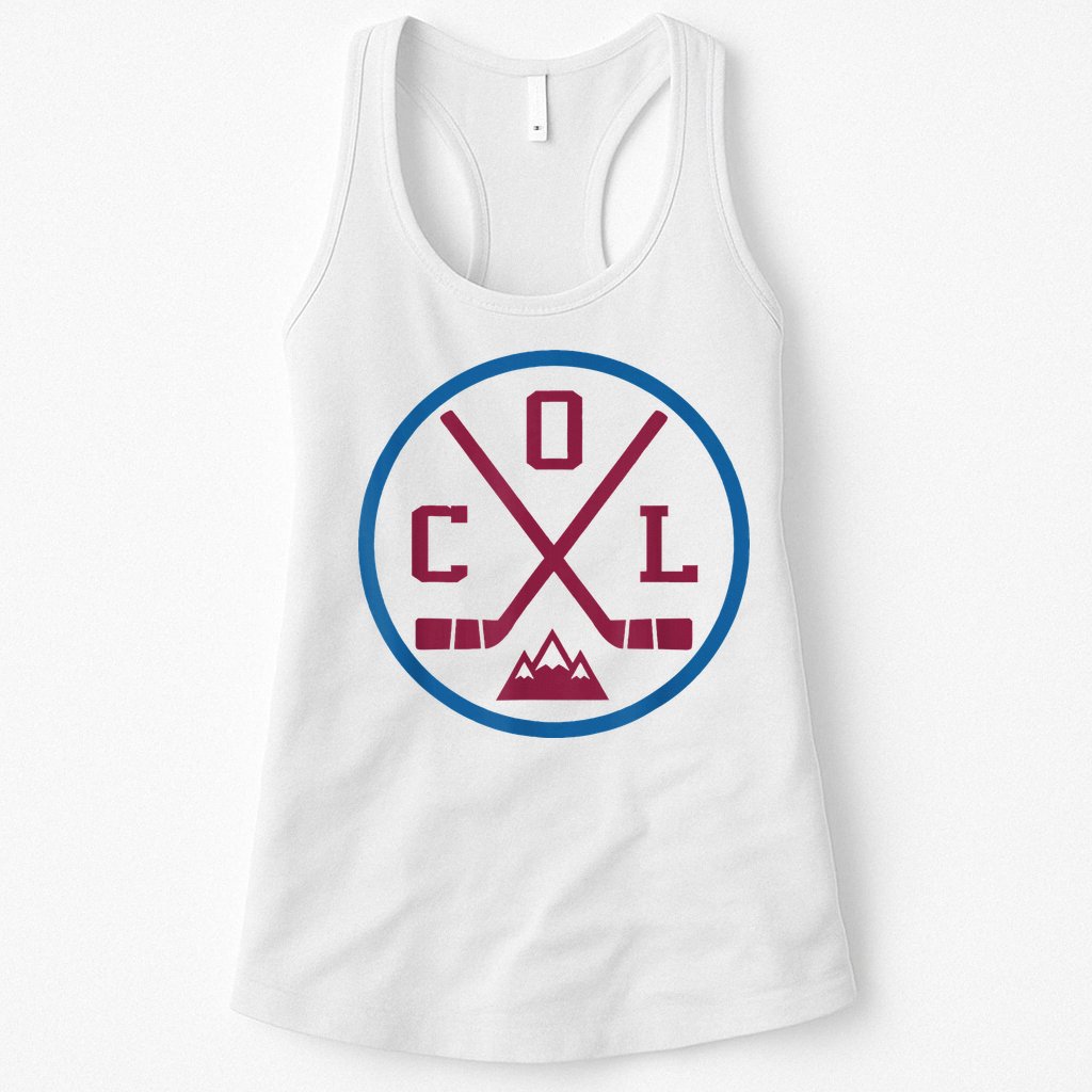 Vintage Retro Colorado Hockey Emblem Col Womens Tank Top