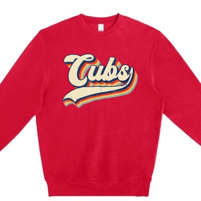 Vintage Retro Cubs Sports Name Gifts Premium Crewneck Sweatshirt