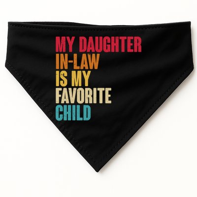 Vintage Retro Colors My Daughter In Law Is My Favorite Child USA-Made Doggie Bandana