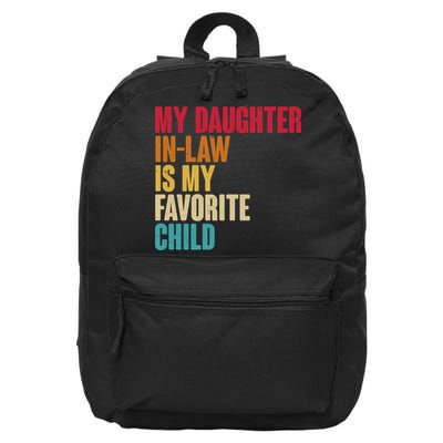 Vintage Retro Colors My Daughter In Law Is My Favorite Child 16 in Basic Backpack