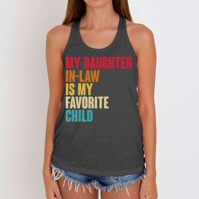 Vintage Retro Colors My Daughter In Law Is My Favorite Child Women's Knotted Racerback Tank