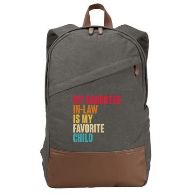 Vintage Retro Colors My Daughter In Law Is My Favorite Child Cotton Canvas Backpack