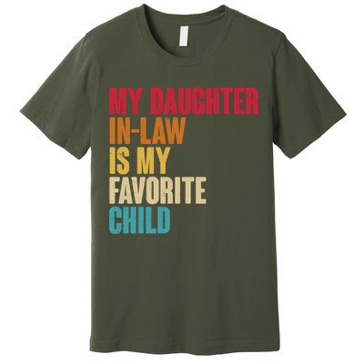 Vintage Retro Colors My Daughter In Law Is My Favorite Child Premium T-Shirt