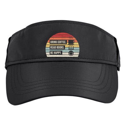 Vintage Retro Coffee Read Books Be Happy Great Gift Adult Drive Performance Visor