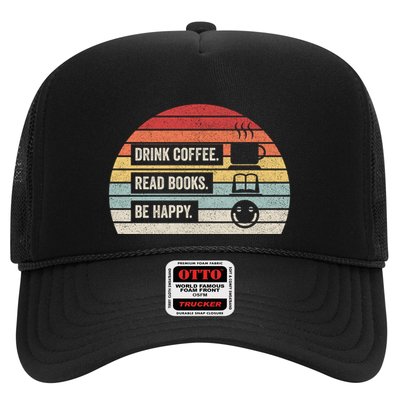 Vintage Retro Coffee Read Books Be Happy Great Gift Trucker Hat