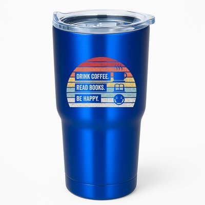 Vintage Retro Coffee Read Books Be Happy Great Gift Tumbler