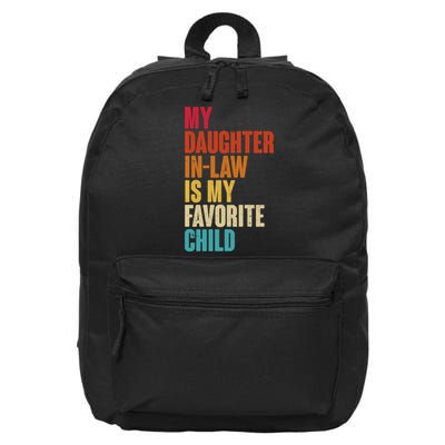 Vintage Retro Colors My Daughter In Law Is My Favorite Child 16 in Basic Backpack