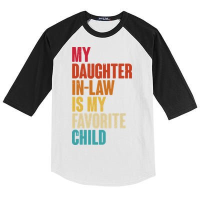 Vintage Retro Colors My Daughter In Law Is My Favorite Child Kids Colorblock Raglan Jersey