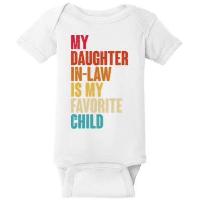Vintage Retro Colors My Daughter In Law Is My Favorite Child Baby Bodysuit