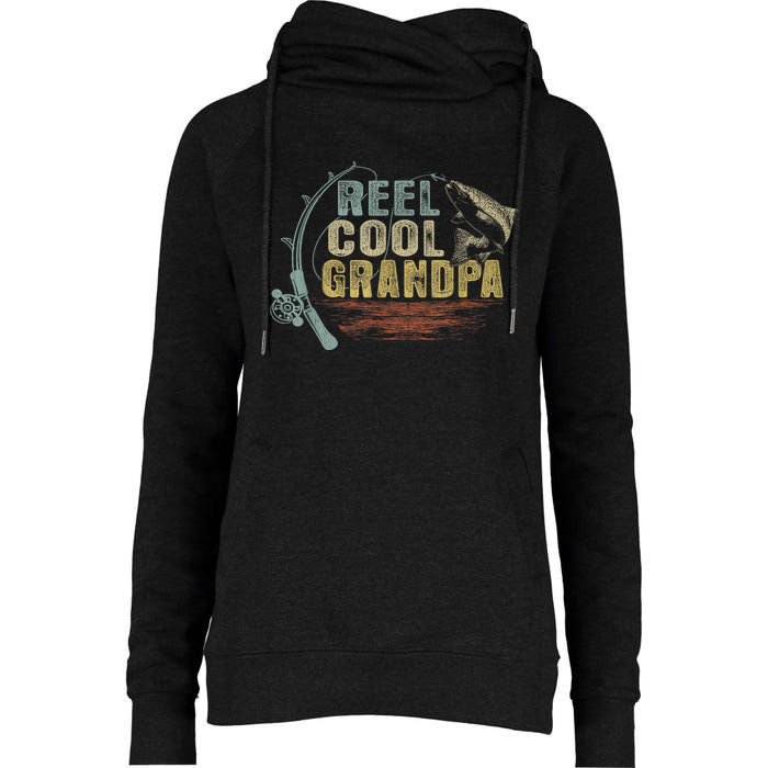 Vintage Reel Cool Grandpa Funny Fishing Gift Womens Funnel Neck Pullover Hood