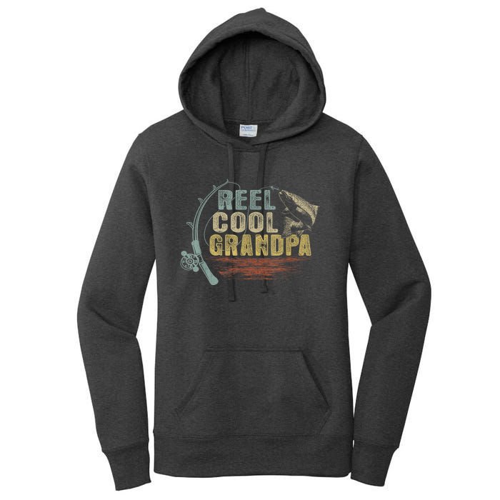 Vintage Reel Cool Grandpa Funny Fishing Gift Women's Pullover Hoodie