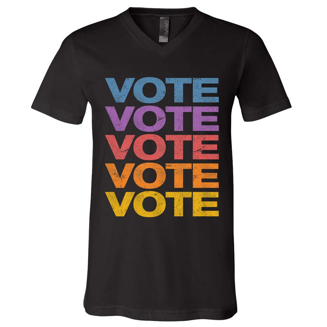 Vintage Retro Colors Vote V-Neck T-Shirt