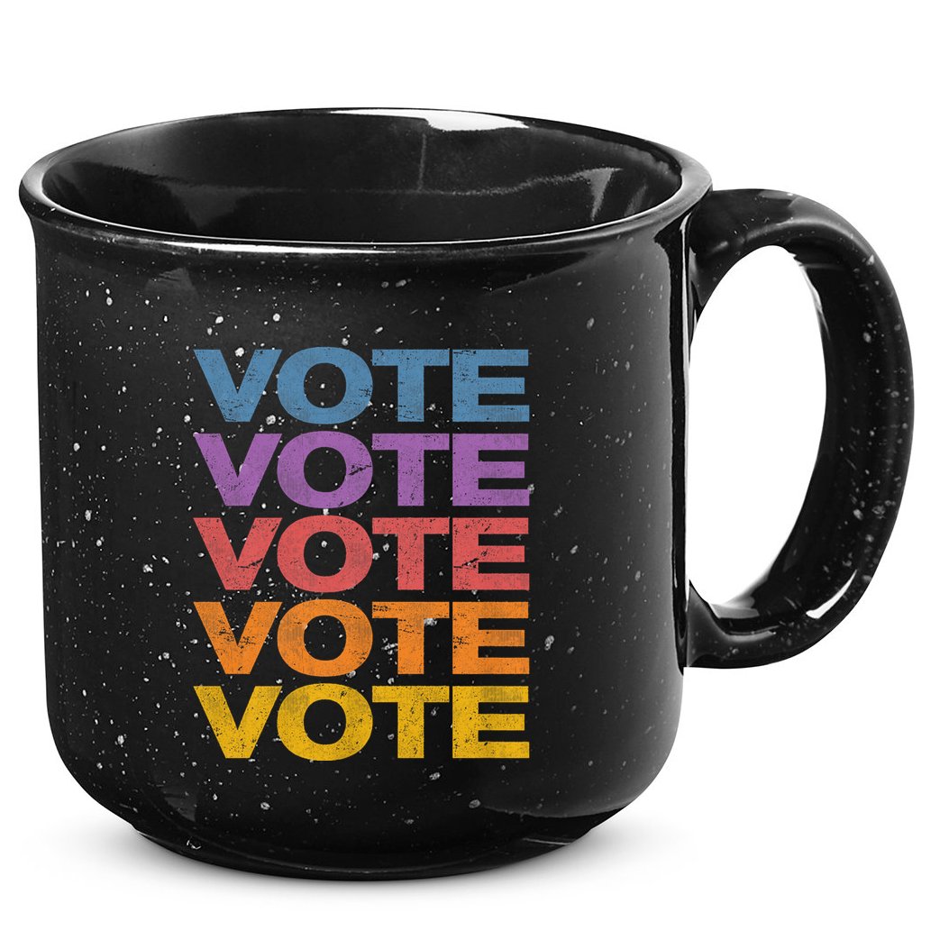Vintage Retro Colors Vote 15oz Campfire Ceramic Mug
