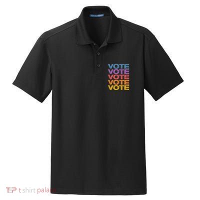 Vintage Retro Colors Vote Dry Zone Grid Polo