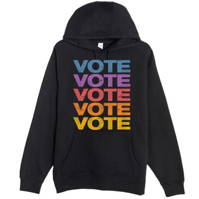 Vintage Retro Colors Vote Premium Pullover Hoodie