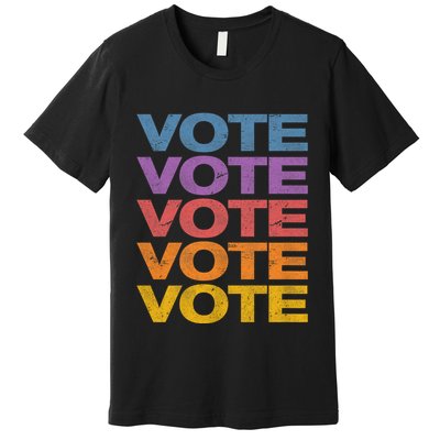 Vintage Retro Colors Vote Premium T-Shirt