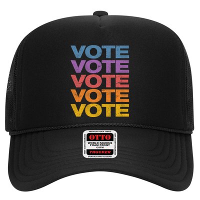 Vintage Retro Colors Vote Trucker Hat