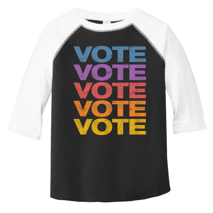 Vintage Retro Colors Vote Toddler Fine Jersey T-Shirt