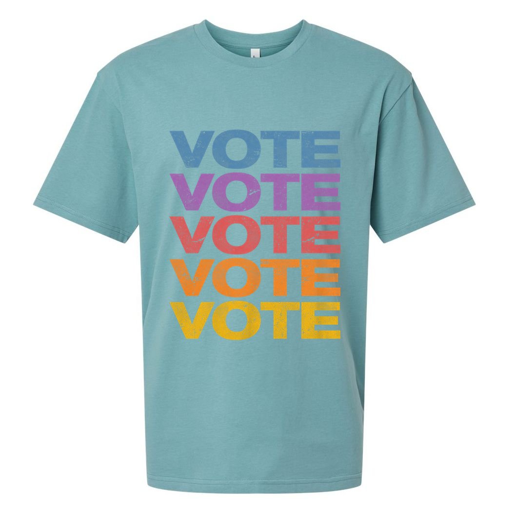 Vintage Retro Colors Vote Sueded Cloud Jersey T-Shirt