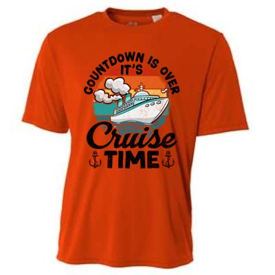 Vintage Retro Countdown Is Over Its Cruise Time Cool Gift Cooling Performance Crew T-Shirt