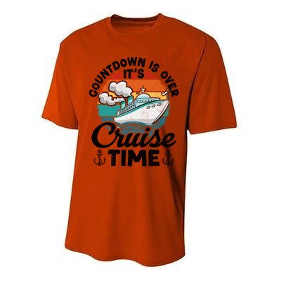 Vintage Retro Countdown Is Over Its Cruise Time Cool Gift Performance Sprint T-Shirt