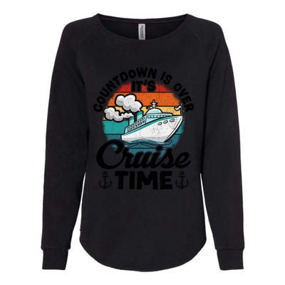 Vintage Retro Countdown Is Over Its Cruise Time Cool Gift Womens California Wash Sweatshirt