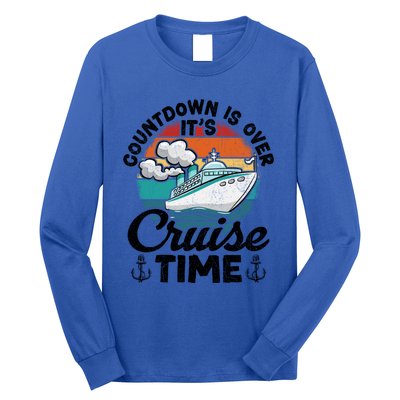 Vintage Retro Countdown Is Over Its Cruise Time Cool Gift Long Sleeve Shirt