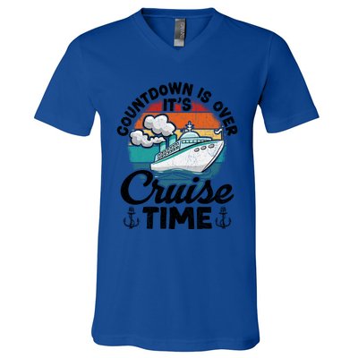 Vintage Retro Countdown Is Over Its Cruise Time Cool Gift V-Neck T-Shirt