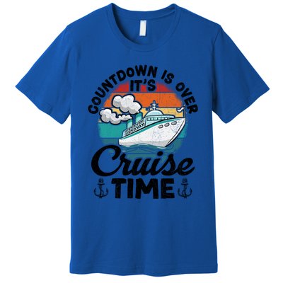 Vintage Retro Countdown Is Over Its Cruise Time Cool Gift Premium T-Shirt