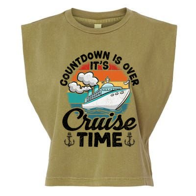 Vintage Retro Countdown Is Over Its Cruise Time Cool Gift Garment-Dyed Women's Muscle Tee